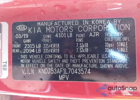 2020 Kia Soul Gt-Line Turbo из США, поврежденный, VIN KNDJ53AF1L7043574